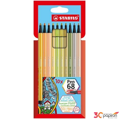 Filctoll készlet Stabilo 1mm,Pen 68, 10 különböző szín TST681021