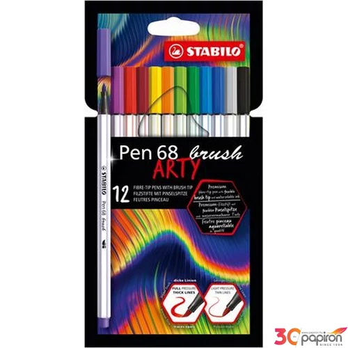 Filctoll készlet Stabilo Pen 68 brush ARTY, 10 különböző szín TST56810