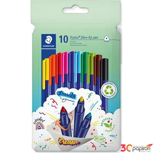 Filctoll készlet Staedtler 1 mm, Triplus 323, 10 különböző szín