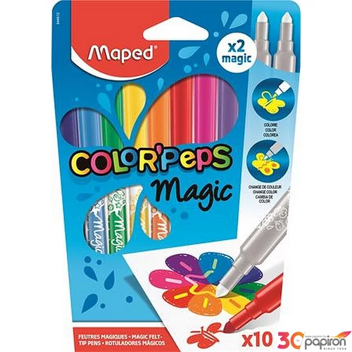 Filckészlet 10 Maped ColorPeps Magic 3, 6mm kimosható 10színű készlet Írószerek MAPED 844612
