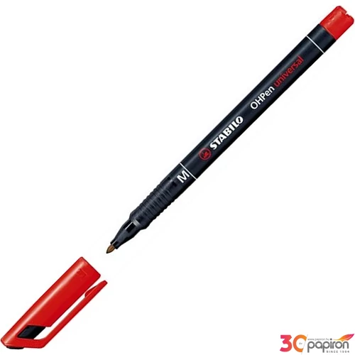 Alkoholos marker Stabilo OHP M 1mm kúpos hegyű piros Írószerek STABILO 843/40