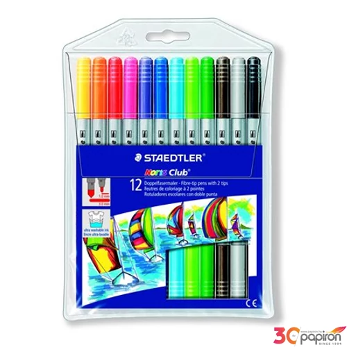 Filckészlet 12 Staedtler Noris Club 1-3mm kétvégű 12színű készlet Írószerek STAEDTLER 320 NWP12