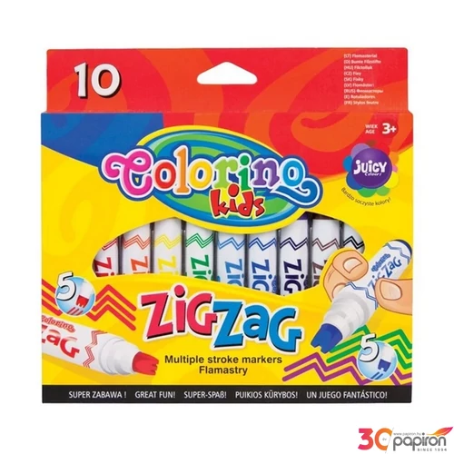 Filctollkészlet Colorino ZIG-Z vágott hegyű 10db-os  3+