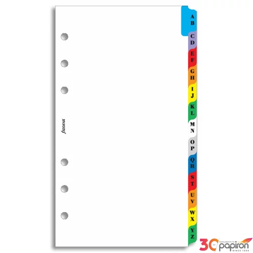 Filofax határidőnapló pótlap Telefonregiszter A-Z fehér színes 2betű kalendárium naptárbetét