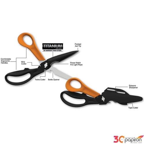 Olló 23cm Fiskars Cuts and More multifunkciós olló Irodai kiegészítők FISKARS 1000809