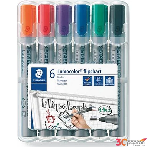 Flipchart marker Staedtler Lumocolor 356' 2mm kerek hegyű 6színű Írószerek STAEDTLER 356 WP6