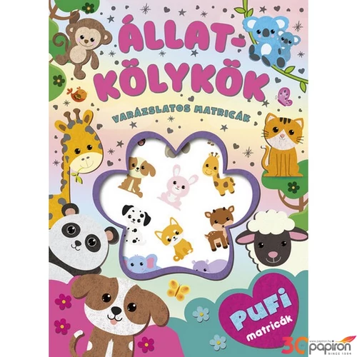 Foglalkoztató könyv Varázslatos matricák-Állatkölykök Napraforgó könyvek