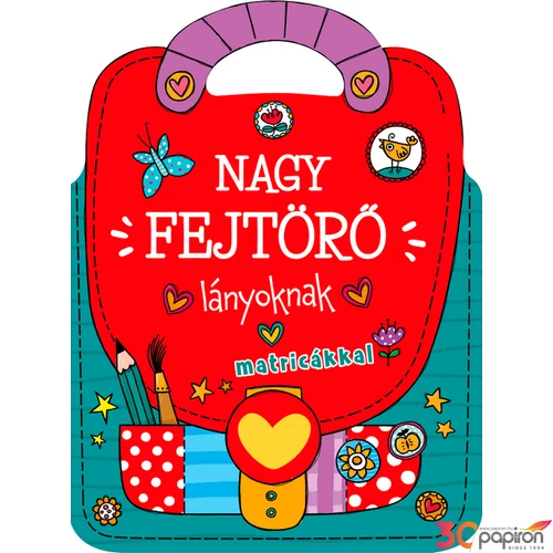 Foglalkoztató matricás füzet Nagy fejtörő - lányoknak matricákkal Napraforgó könyvek