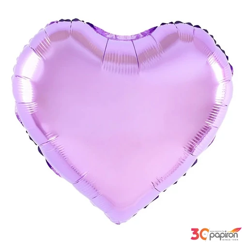 Fólai lufi 45cm, szív, világos lila 