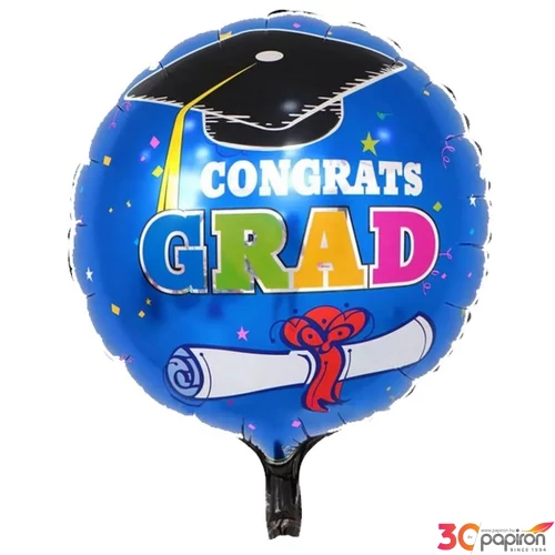 Fólia lufi ballagásra gömb kék Congrats GRAD  46 cm