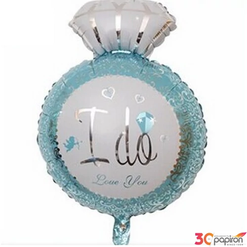 Fólia lufi esküvői kb.70cm I do love you feliratos kék színű gyűrű gyémántos eljegyzési gyűrű alakú P813847