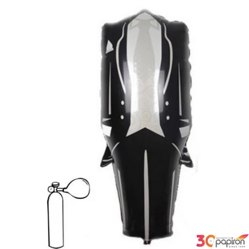 Fólia lufi esküvői kb.70cm Öltöny alakú fekete-fehér-ezüst színű Vőlegény P813850