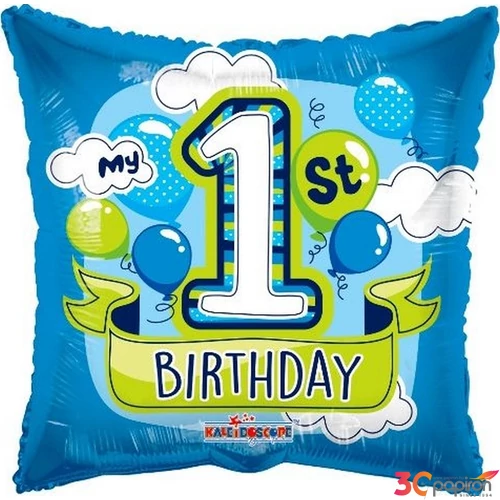 Fólia lufi Párna alakú 18inch My 1st Birthday kék