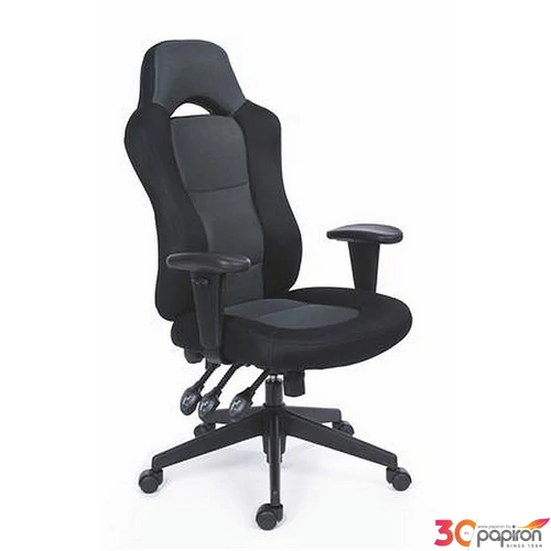 Főnöki szék fekete/szürke gyöngyszövet-borítás fekete lábkereszt MAYAH Racer Plus