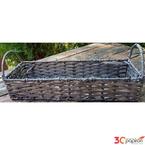 Vessző Fonott tároló tégla alakú füllel 34x12, 5x6, 5cm
