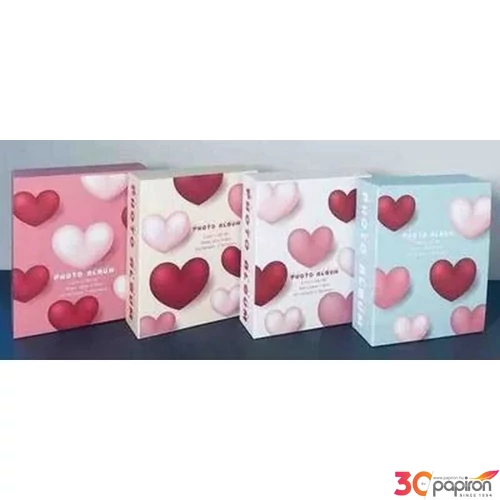 Fotóalbum 10x15cm 40lapos, szív mintás 4 féle 