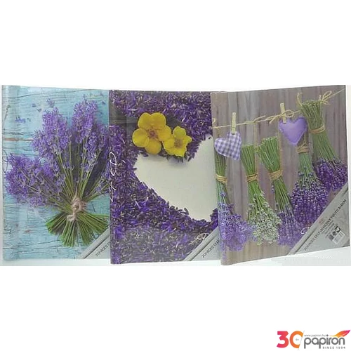 Fotóalbum 22,5x28cm/10lap 10lapos, öntapadós, Levendula/esküvői vegyes minta