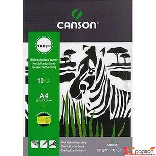 Fotókarton blokk A4 fekete Canson 160-180 gr. iskolaszezonos termék