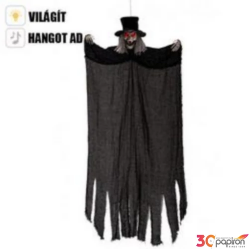 Csontváz Dekoráció Világító LED szemű vámpír csontváz 170cm Nevető hanggal,Halloweenre