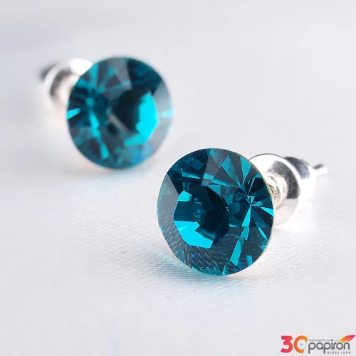 Swarovski fülbevaló Hölgyeknek 1 kristályos türkizkék 8mm MADE WITH SWAROVSKI ELEMENTS