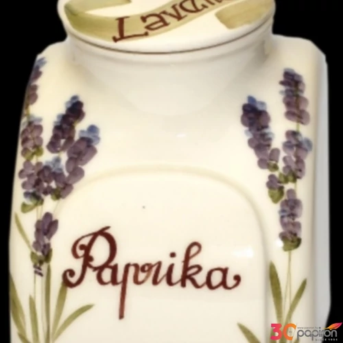 Fűszertartó kerámia 12x13,5x18cm levendulás kézzel festett