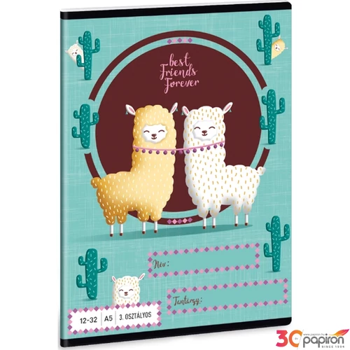 Füzet 12-32 A5 vonalas Ars Una Best Friends (915) 19 53603494 3.osztályos prémium minőségű fü