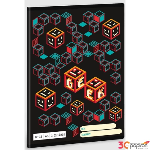 Füzet 12-32 A5 vonalas Ars Una Geek (5256) 23 53603494 3.osztályos prémium minőségű fü