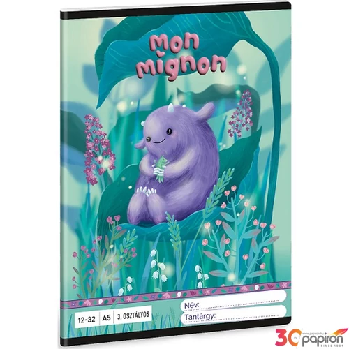 Füzet 12-32 A5 Vonalas Ars Una Mon Mignon (5447) 25 53603494 3.osztályos prémium minőségű fü