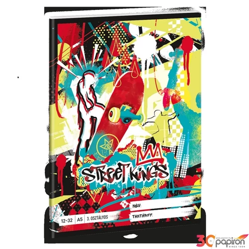 Füzet 12-32 A5 vonalas Ars Una Street Kings (5357) 24 gördeszka 53603494 3.osztályos prémium minőségű fü