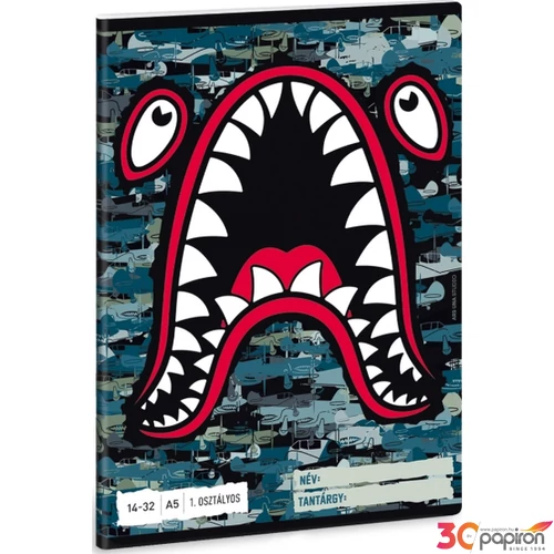 Füzet 14-32 A5 vonalas Ars Una Flaying Sharks 53583499 1.osztályos füzet prémium minős