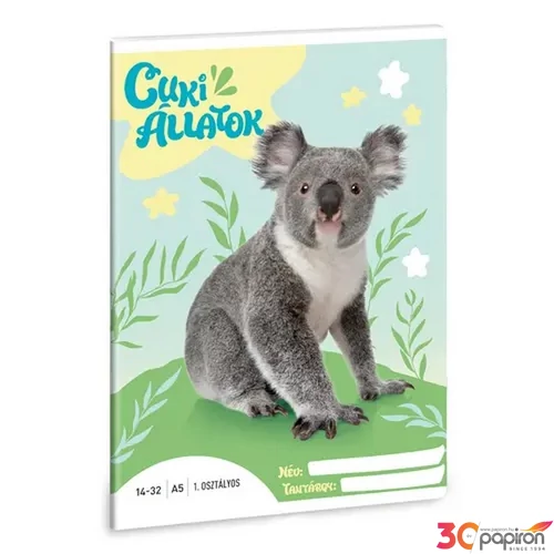 Füzet 14-32 A5 vonalas Ars Una Cuki-Koala (5428) 24 53583499 1.osztályos füzet prémium minős