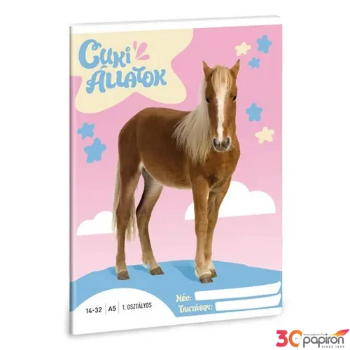 Füzet 14-32 A5 vonalas Ars Una Cuki-Palomino póni (5431) 24 53583499 1.osztályos füzet prémium minős