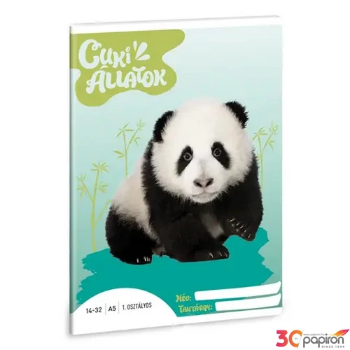 Füzet 14-32 A5 vonalas Ars Una Cuki-Panda (5430) 24 53583499 1.osztályos füzet prémium minős