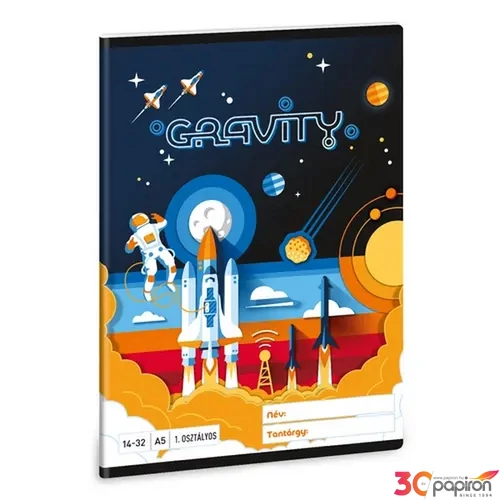 Füzet 14-32 A5 vonalas Ars Una Gravity (5367) 24 űrhajó 53583499 1.osztályos füzet prémium minős