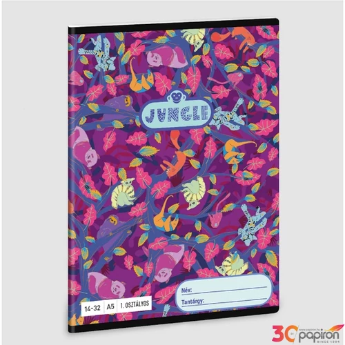 Füzet 14-32 A5 vonalas Ars Una Jungle (5259) 23 53583499 1.osztályos füzet prémium minős