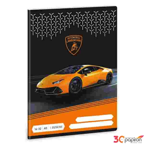 Füzet 14-32 A5 vonalas Ars Una Lamborghini (5125) 22 53583499 1.osztályos füzet prémium minős