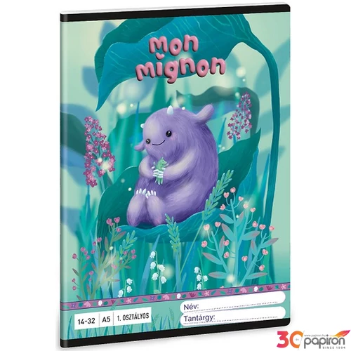 Füzet 14-32 A5 Vonalas Ars Una Mon Mignon (5447) 25 53583499 1.osztályos füzet prémium minős