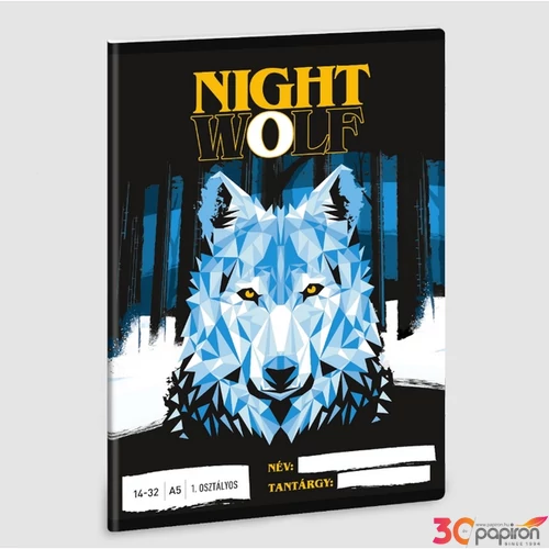 Füzet 14-32 A5 vonalas Ars Una Nightwolf Farkas (5257) 23 53583499 1.osztályos füzet prémium minős