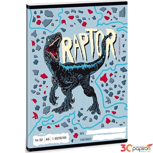 Füzet 14-32 A5 vonalas Ars Una Raptor (5087)21 53583499 1.osztályos füzet prémium minős