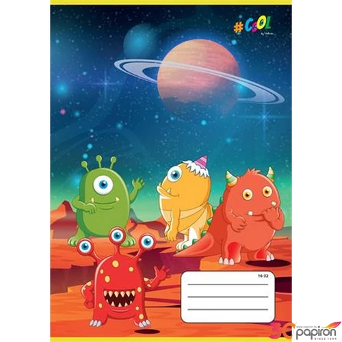 Füzet 16-32 A5 vonalas 2. osztály, COOL BY VICTORIA, Monsters 2. osztályos füzet