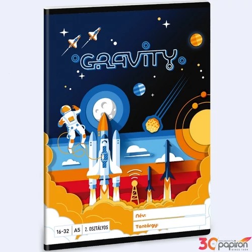 Füzet 16-32 A5 vonalas Ars Una Gravity (5367) 24 űrhajó 53593498 2.osztályos füzet prémium minős