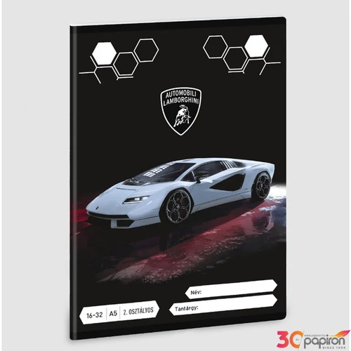 Füzet 16-32 A5 vonalas Ars Una Lamborghini (5254) 23 53593498 2.osztályos füzet prémium minős