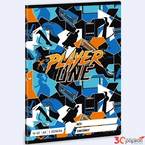 Füzet 16-32 A5 vonalas Ars Una Player One (5353) 24 53593498 2.osztályos füzet prémium minős