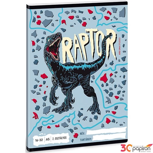 Füzet 16-32 A5 vonalas Ars Una Raptor (5087) 21 53593498 2.osztályos füzet prémium minős