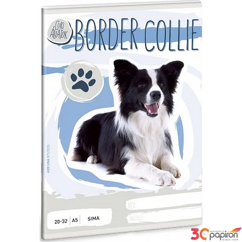 Füzet 20-32 A5 sima Ars Una 20 Cuki állatok Border Collie 20' 53610317 prémium minőségű füzet