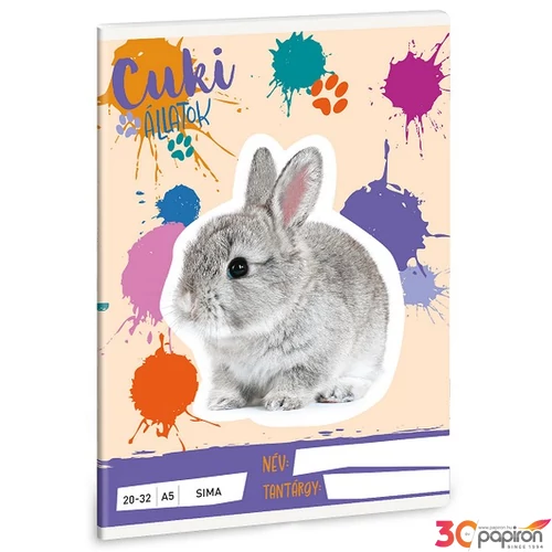 Füzet 20-32 A5 Sima Ars Una 25 Cuki-Nyuszi (5497) 25 53614971