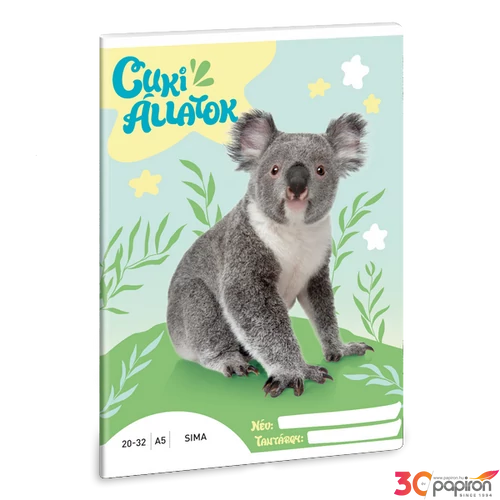 Füzet 20-32 A5 sima Ars Una Cuki-Koala (5428) 24 53614285 prémium minőségű füzet