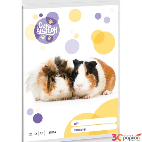 Füzet 20-32 A5 sima Ars Una Cuki-Tengerimalac (5308) 23 53613080 prémium minőségű füzet