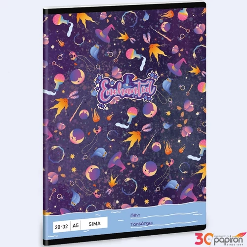 Füzet 20-32 A5 sima Ars Una Enchanted (5350) 24 lila 53613509 prémium minőségű füzet