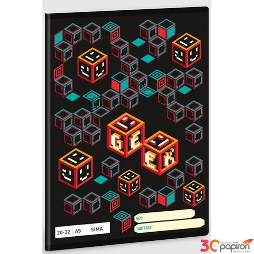 Füzet 20-32 A5 sima Ars Una Geek (5256) 23 kocka 53612564 prémium minőségű füzet